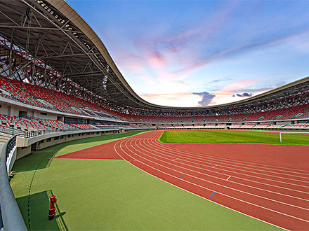 體育場(chǎng)塑膠跑道建設(shè)