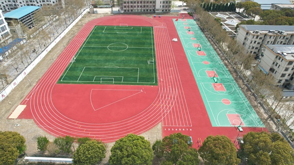 鹽城文峰中學(xué)校園運動場地竣工效果圖
